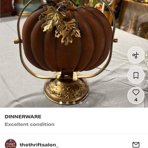 Decorative Pumpkin Table Accent in Rust & Antique Gold